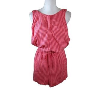 MERONA CORAL & WHITE STRIPE ROMPER SZ.XS EUC